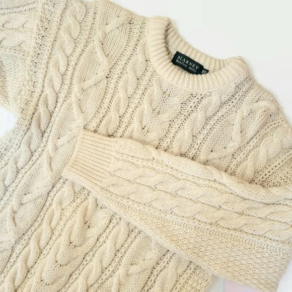 Irish Wool Ivory Pullover Fishermen's Sweater