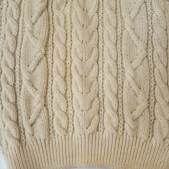 Irish Wool Ivory Pullover Fishermen's Sweater