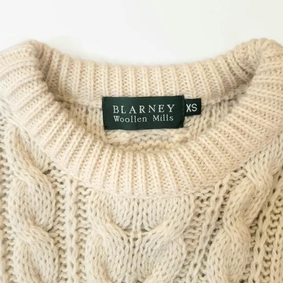 Irish Wool Ivory Pullover Fishermen's Sweater