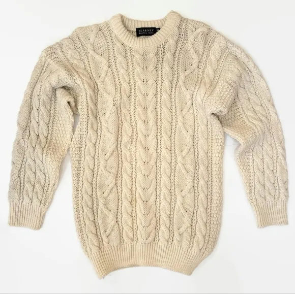 Irish Wool Ivory Pullover Fishermen's Sweater