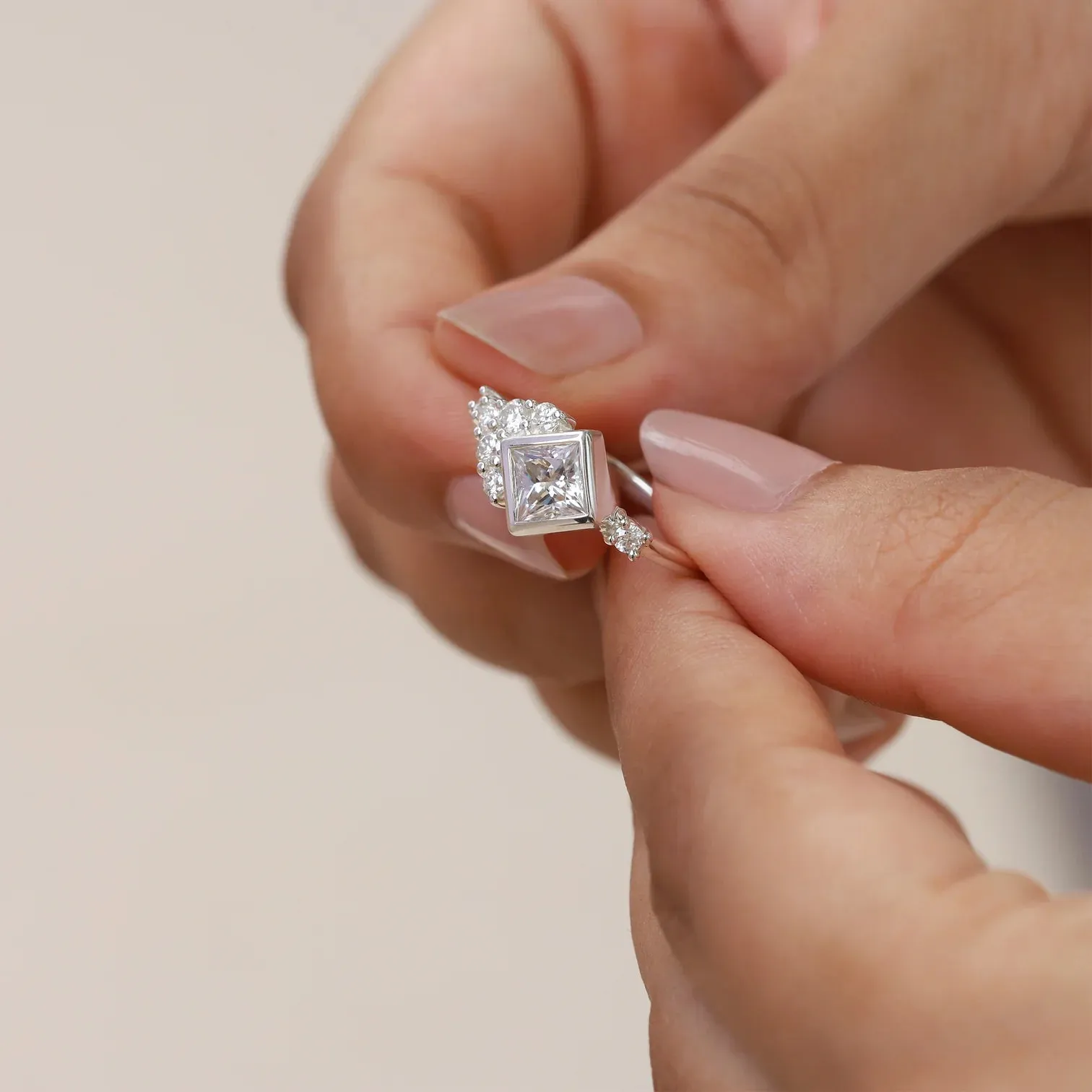 Isla Moissanite Square Ring