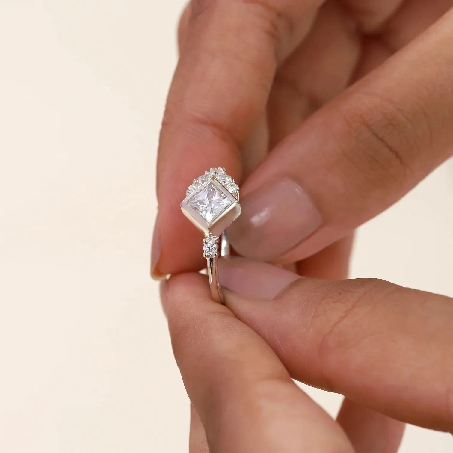 Isla Moissanite Square Ring