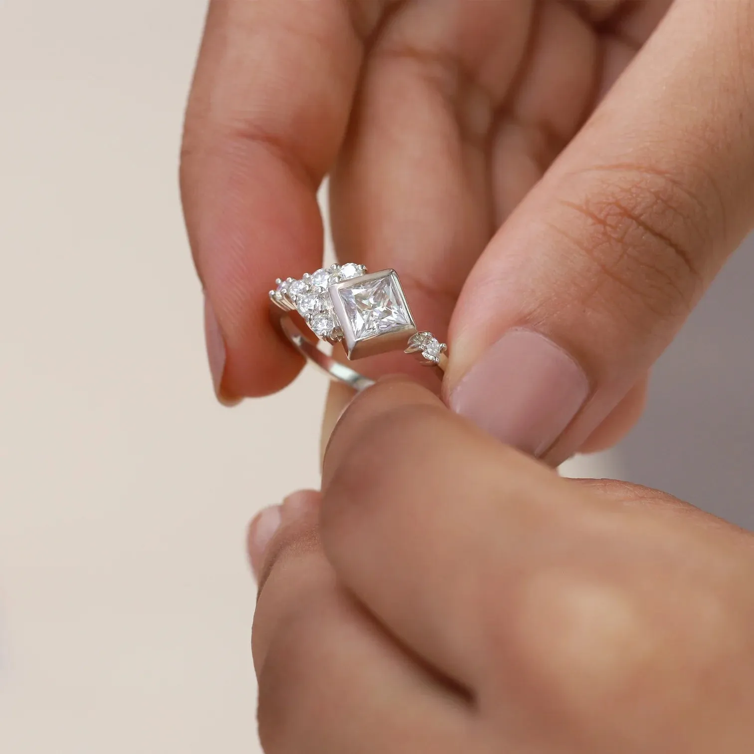 Isla Moissanite Square Ring