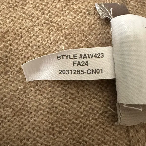 J. Crew Cashmere Wool Blend Cozy Asymmetrical Tan Poncho Shawl