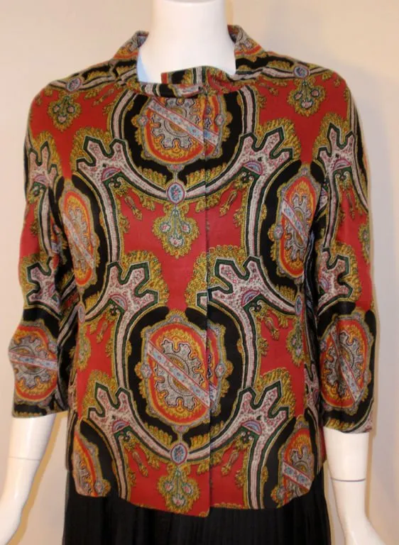 JAMES GALANOS 3 pc Jacket, Vest & Chiffon Skirt Set