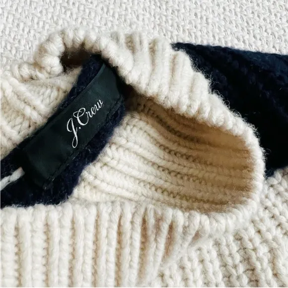 J.Crew Thick Knit Merino Wool Front-pocket Turtleneck Sweater in Rugby Stripe