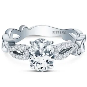 Kirk Kara "Rayana" Cathedral Diamond Engagement Ring with Oval Center