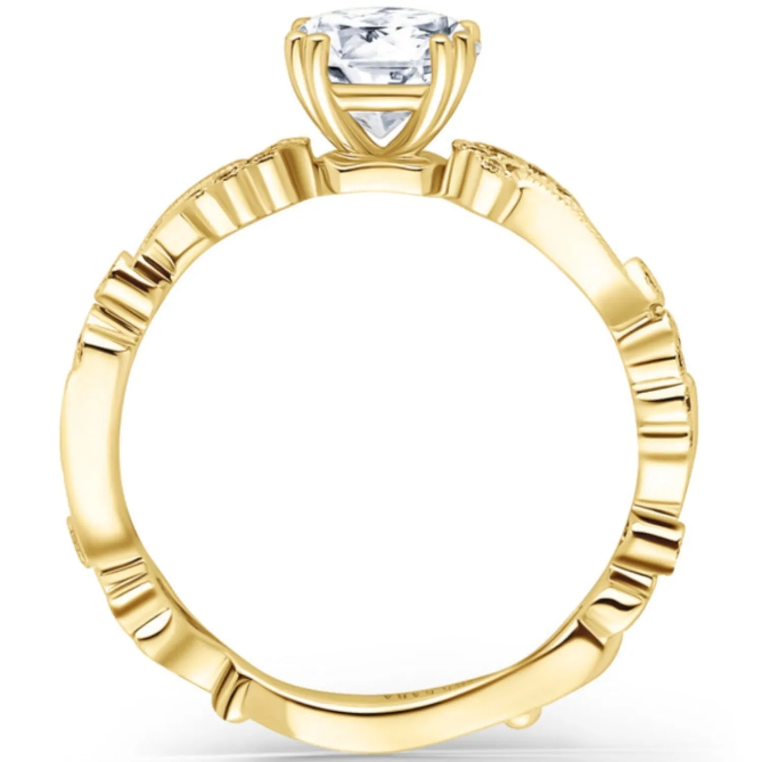 Kirk Kara "Rayana" Milgrain Paisley Swirl Diamond Engagement Ring