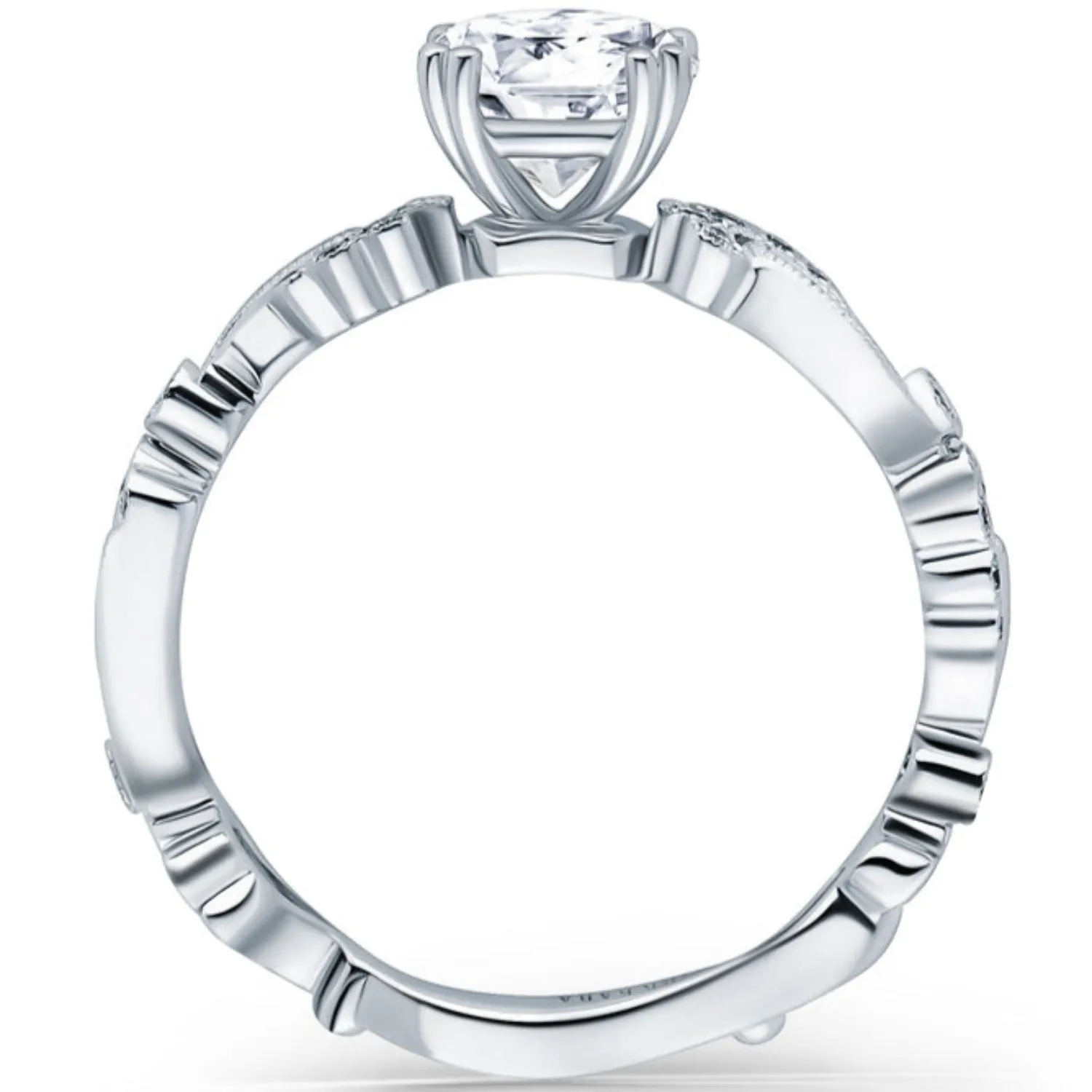 Kirk Kara "Rayana" Milgrain Paisley Swirl Diamond Engagement Ring