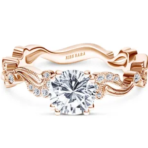 Kirk Kara "Rayana" Milgrain Paisley Swirl Diamond Engagement Ring