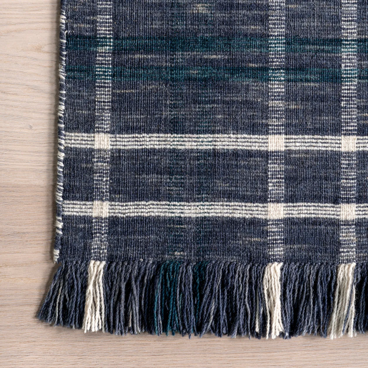 KORETTA PLAID WOOL FRINGE (5' x 8')