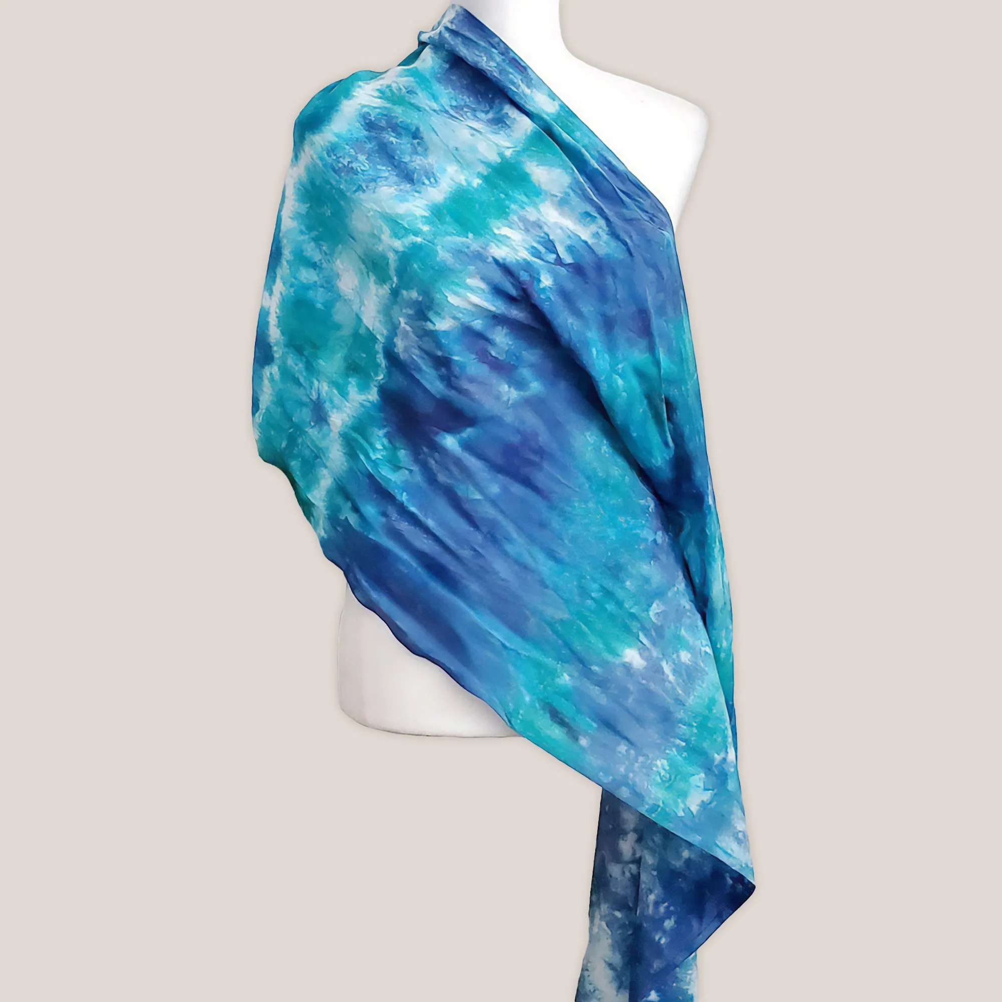Lake Blue Tie Dye Scarf