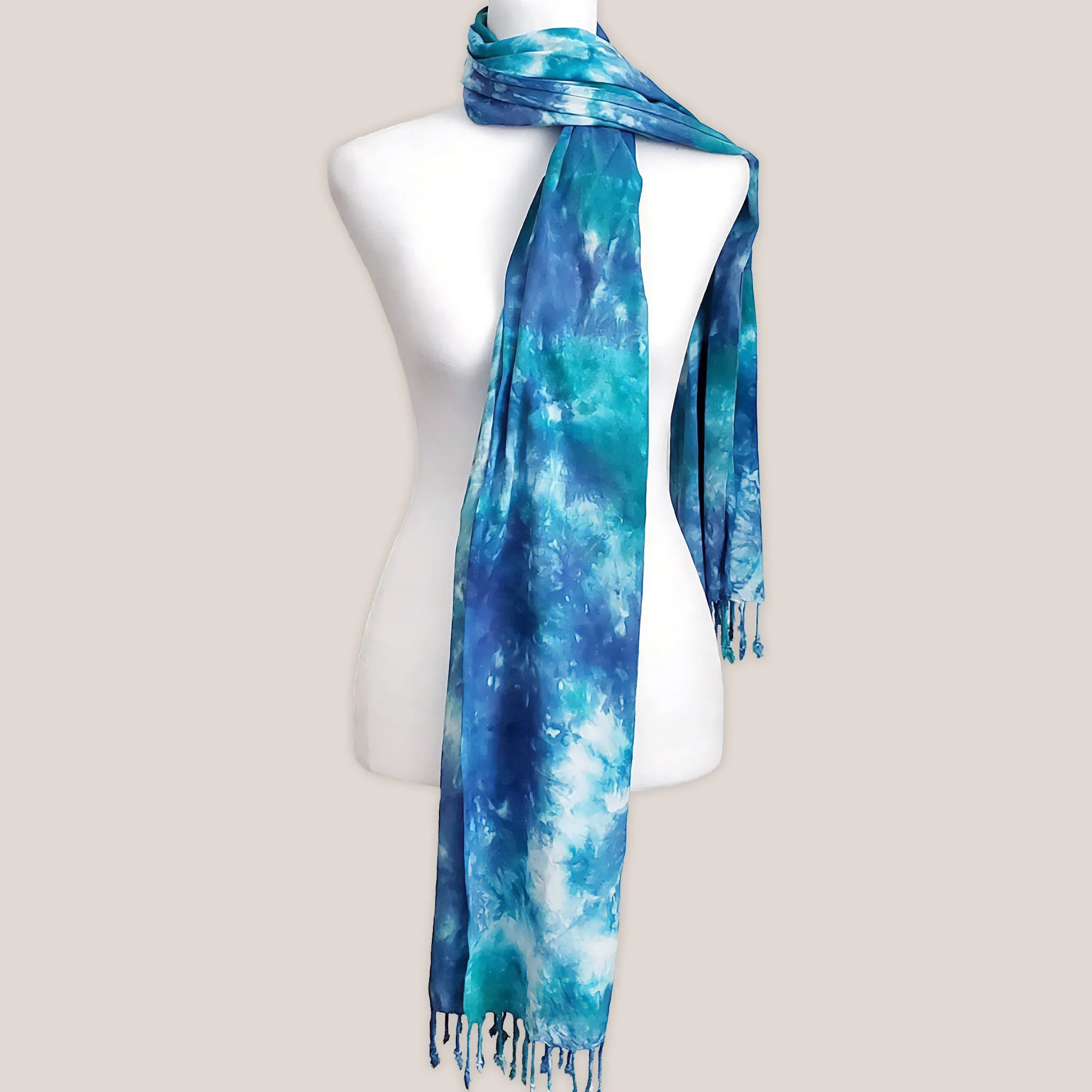 Lake Blue Tie Dye Scarf
