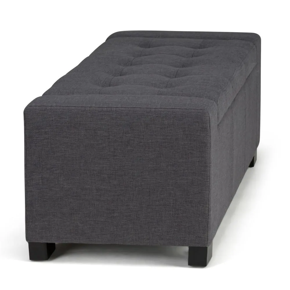 Laredo Storage Ottoman in Linen