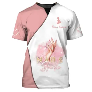 Latest Nail Artist T shirt Custom Nail Salon Uniform Manicurist Tee Shirt [Non Workwear]