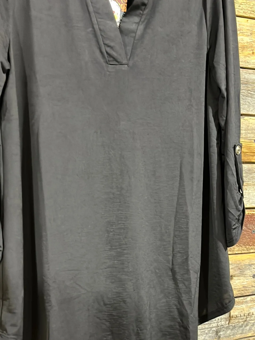 Lizzy Solid Black Blouse