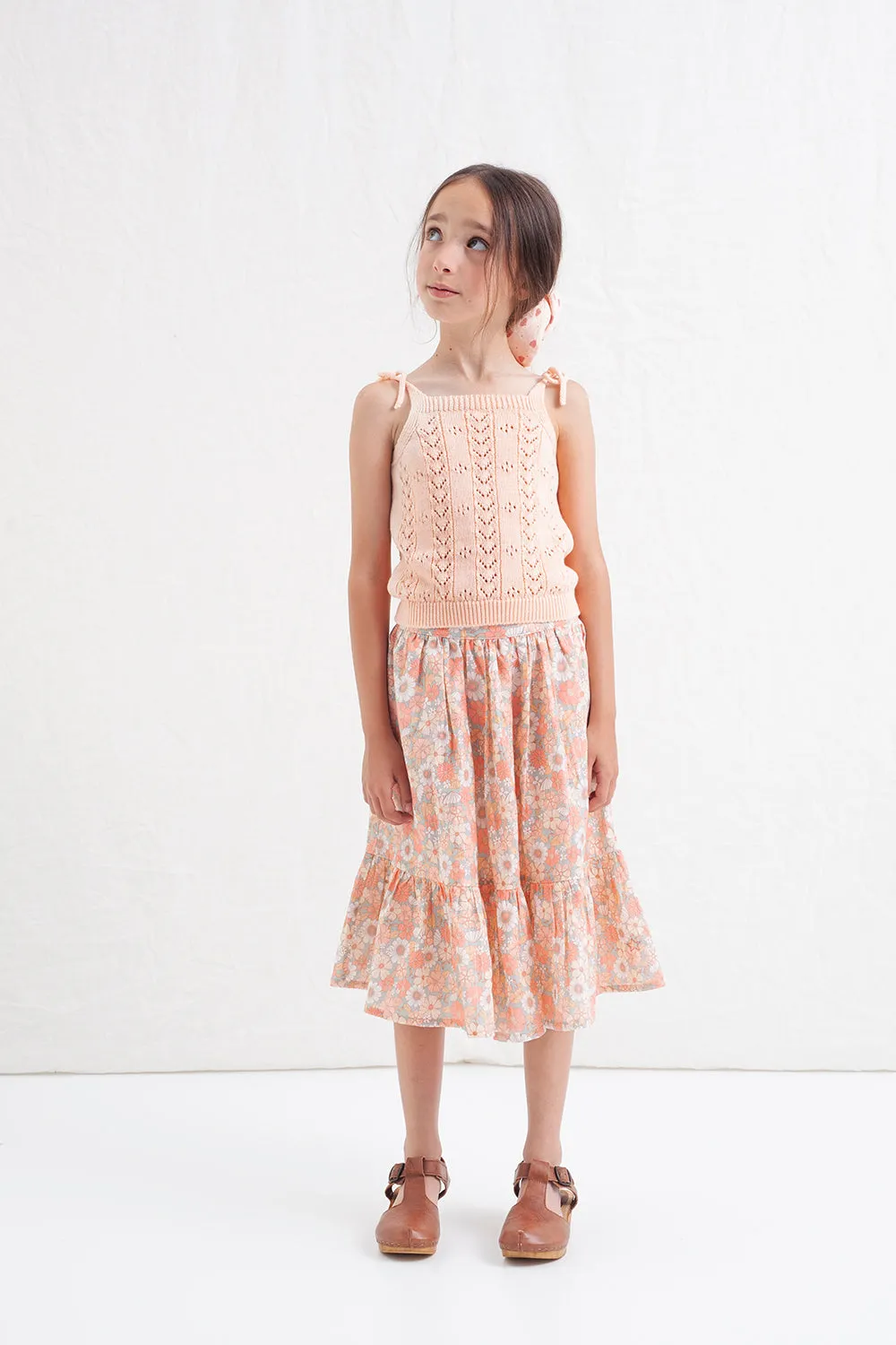 Long Floral Lurex Skirt