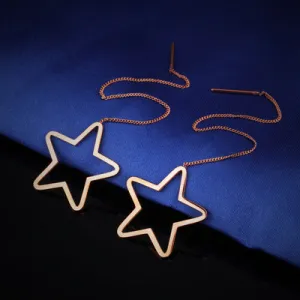 Long Tassel Earrings Geometric Earrings Simple Titanium Steel Earrings