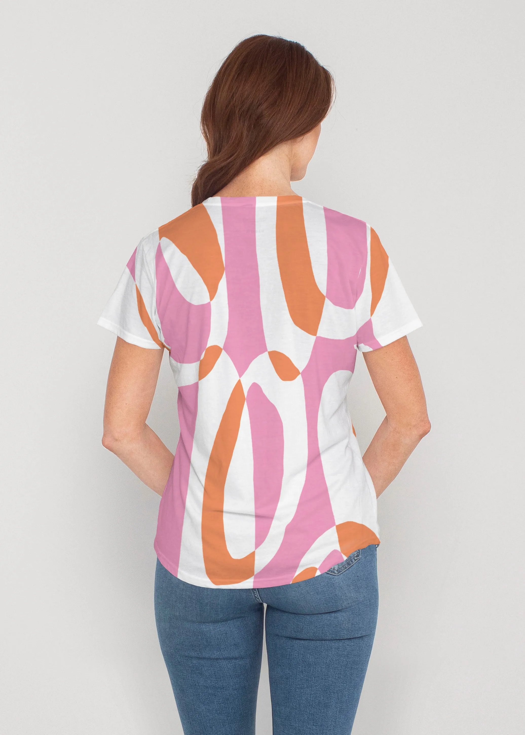 Loop ta Loop Pink (8085) ~ Contoured Tri-Blend Scoop Tee