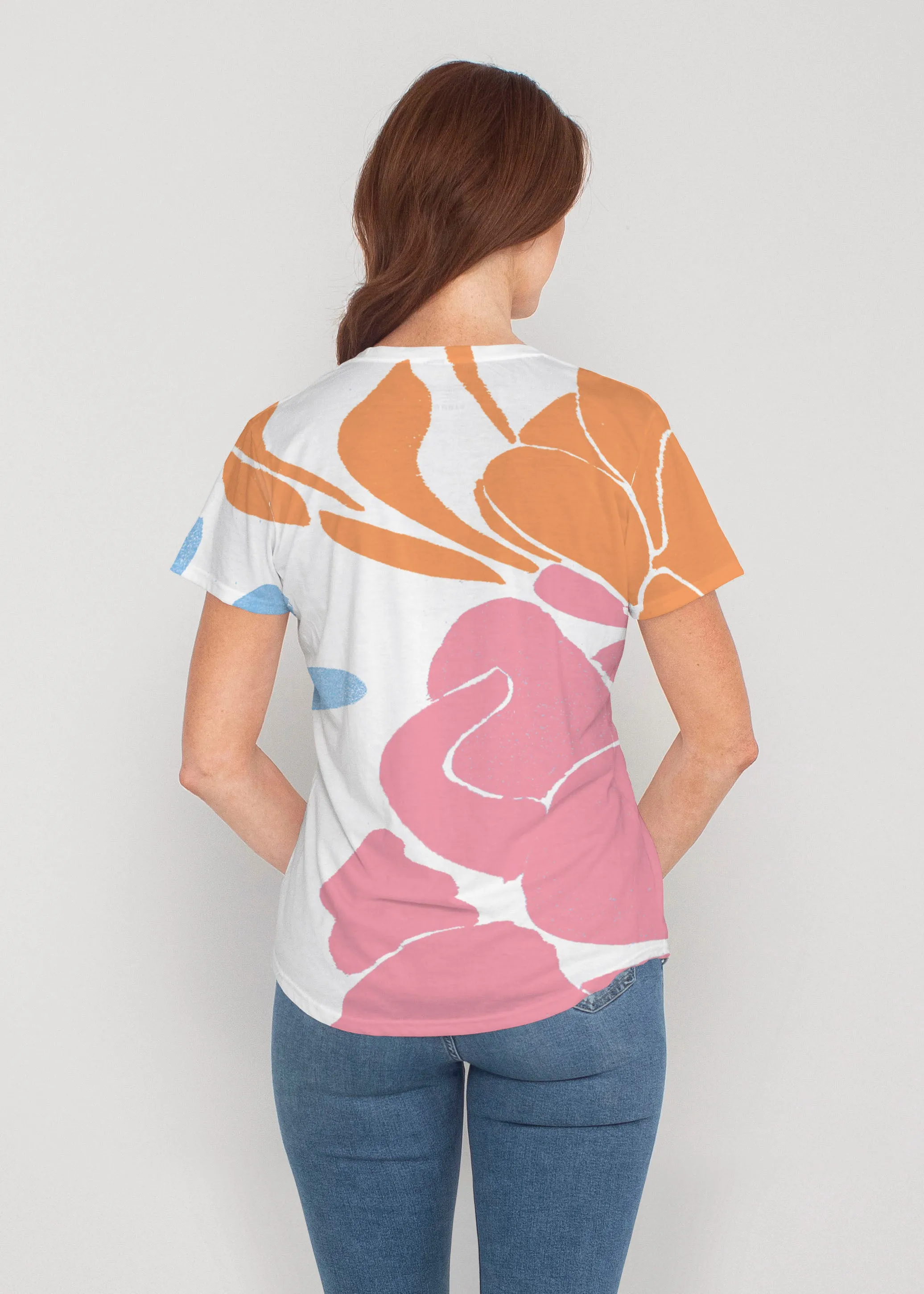 Lotus Pink/Orange (23058) ~ Contoured Tri-Blend Scoop Tee