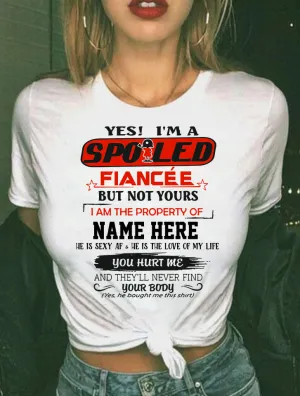 Love Fiancee 2D White Tshirt