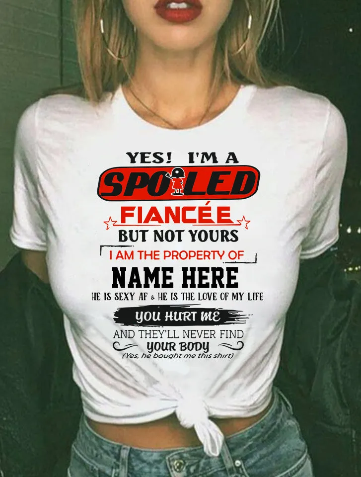 Love Fiancee 2D White Tshirt