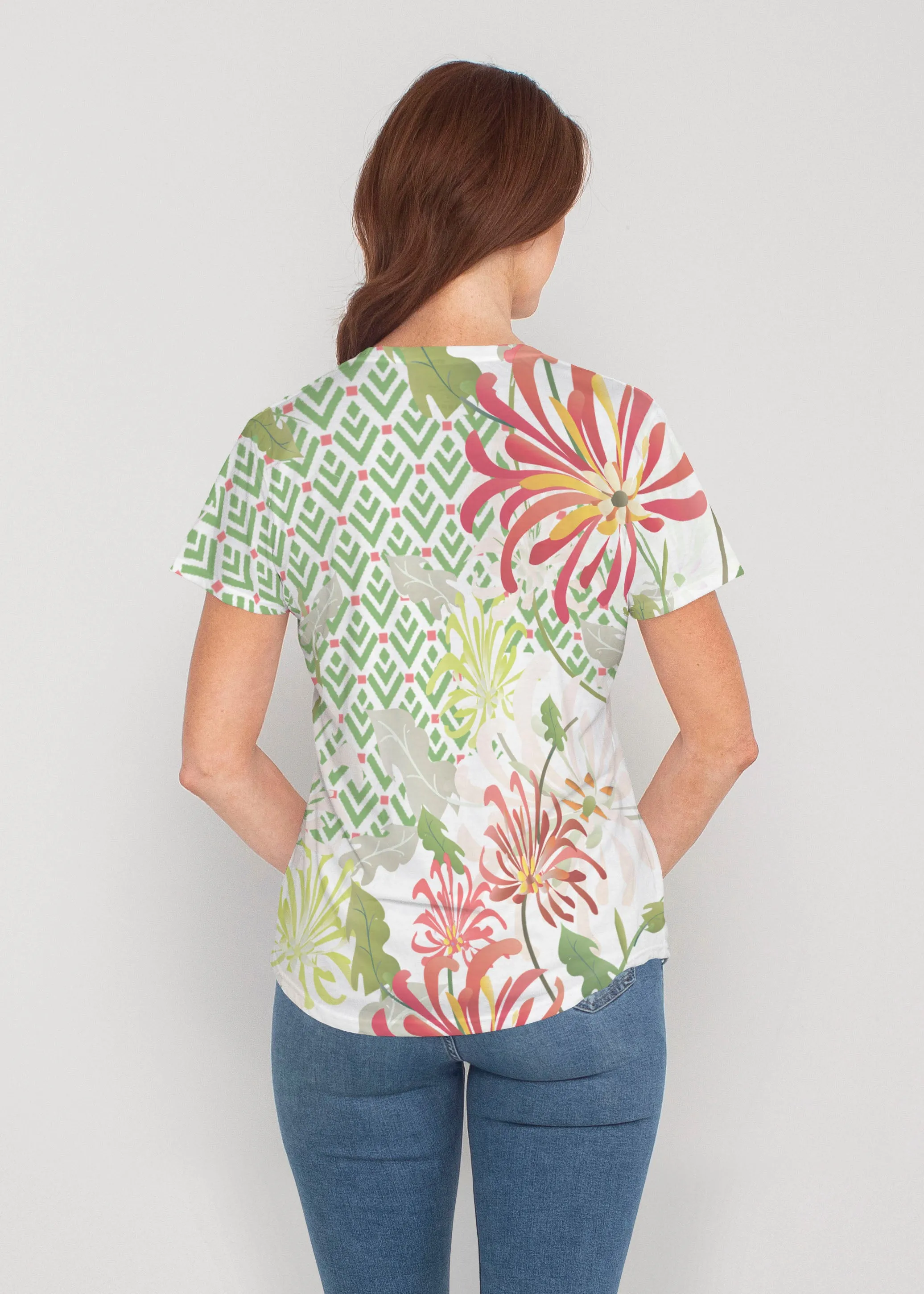 Lucia Green (8089) ~ Contoured Tri-Blend Scoop Tee