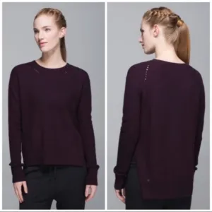 Lululemon Merino Wool Seva Pullover Sweater in Black Cherry