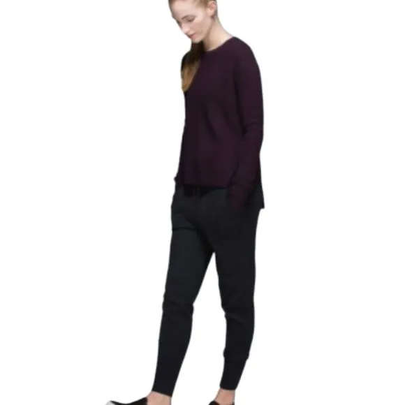 Lululemon Merino Wool Seva Pullover Sweater in Black Cherry