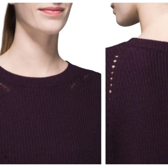 Lululemon Merino Wool Seva Pullover Sweater in Black Cherry