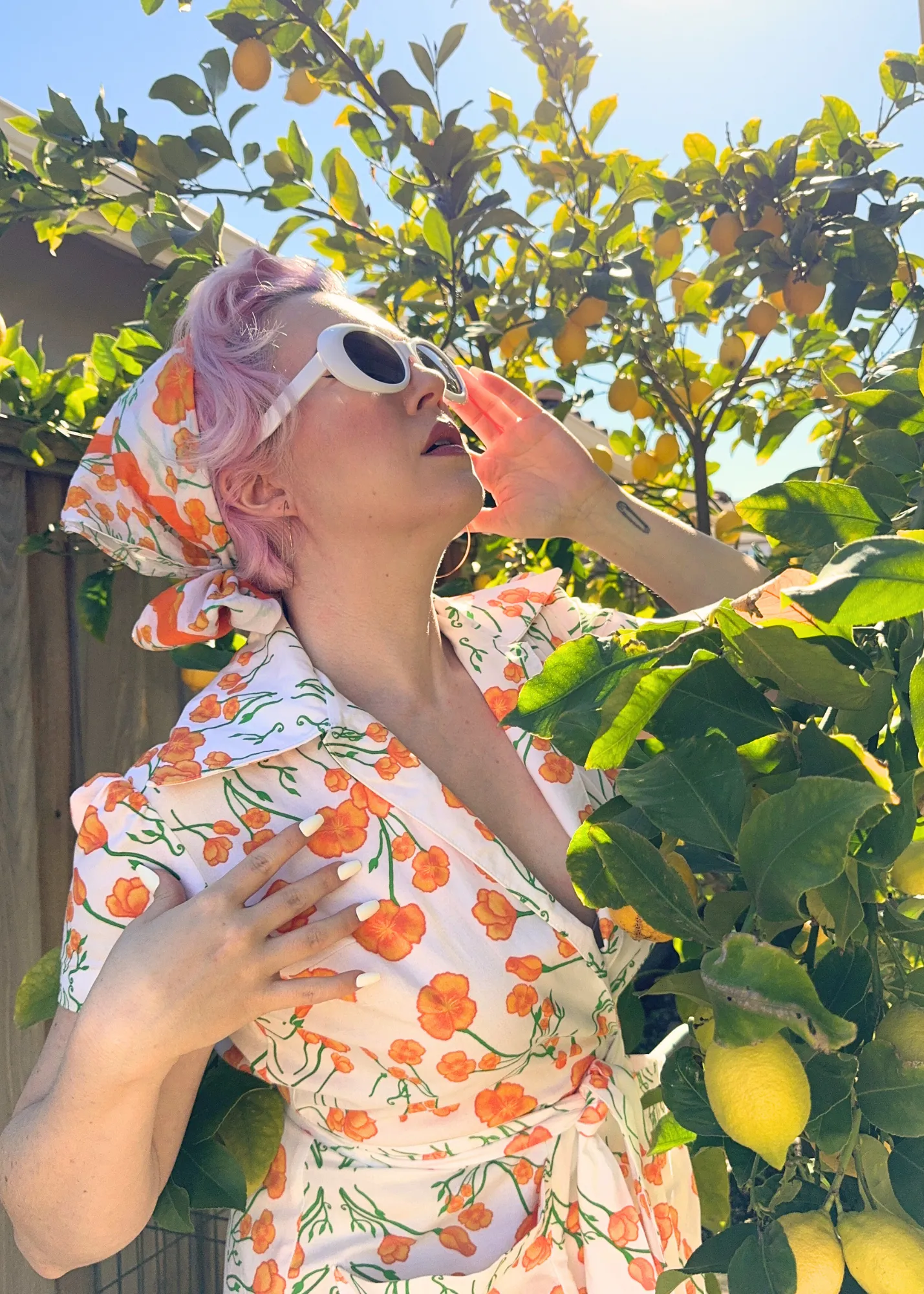Mad California Poppies Cotton Mulmul Scarf