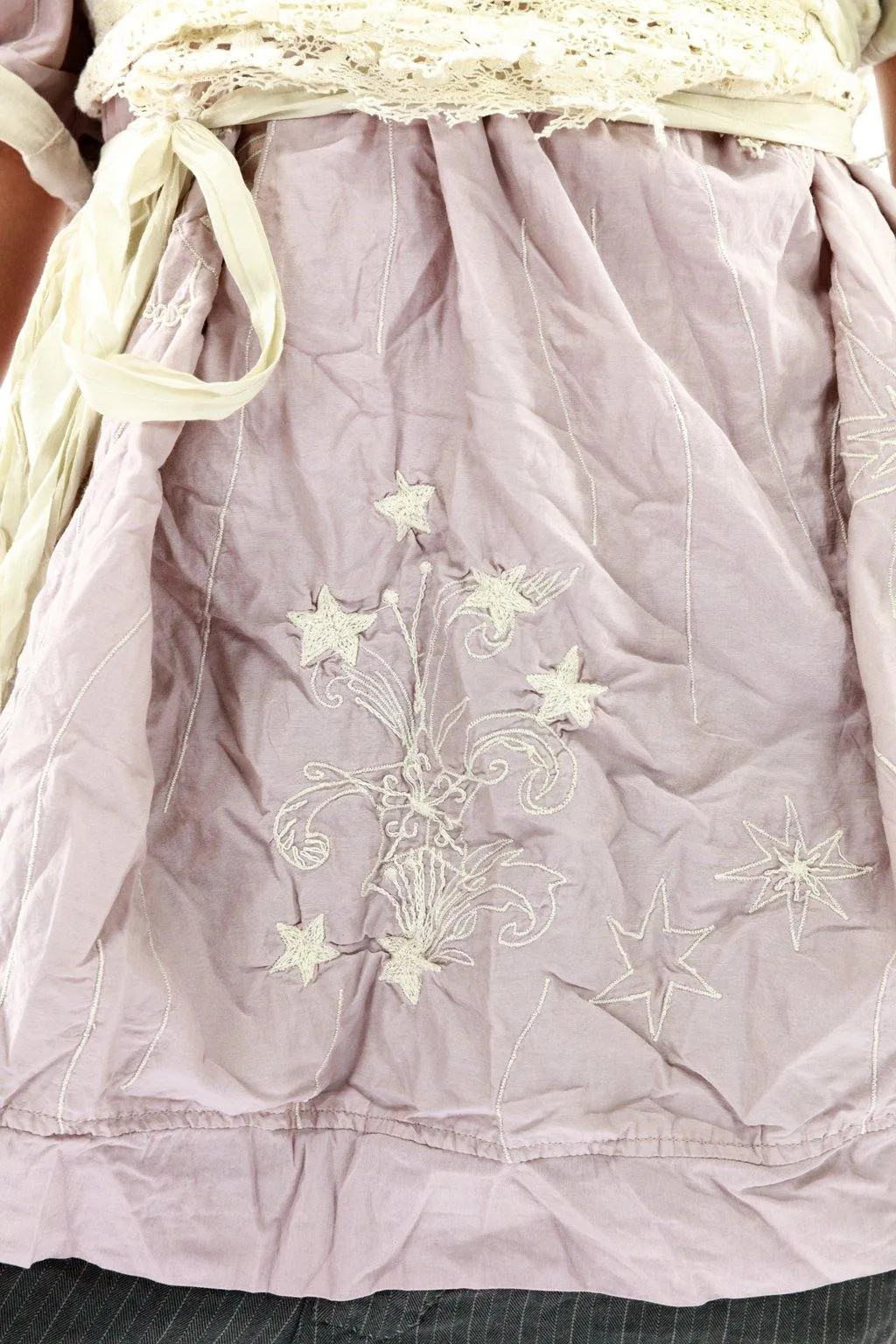 Magnolia Pearl 1036 Silk Francis Top Embroidery Pony Lavender Purple Shirt NEW