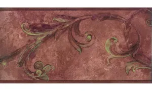 Maroon Brown Vintage Floral OS24604B Wallpaper Border