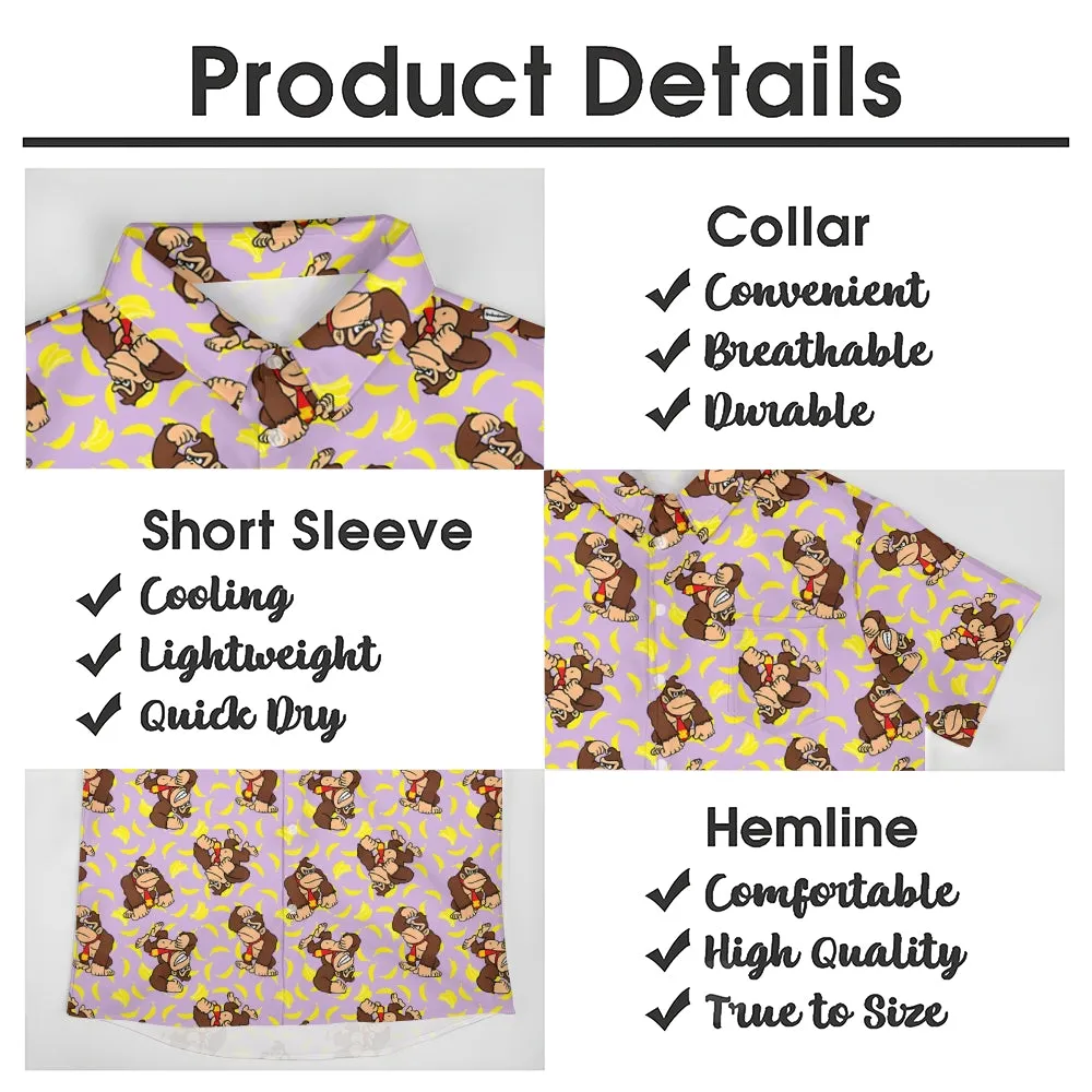 Mens Fashionable Monkey Print Banana Shirt 2409003489