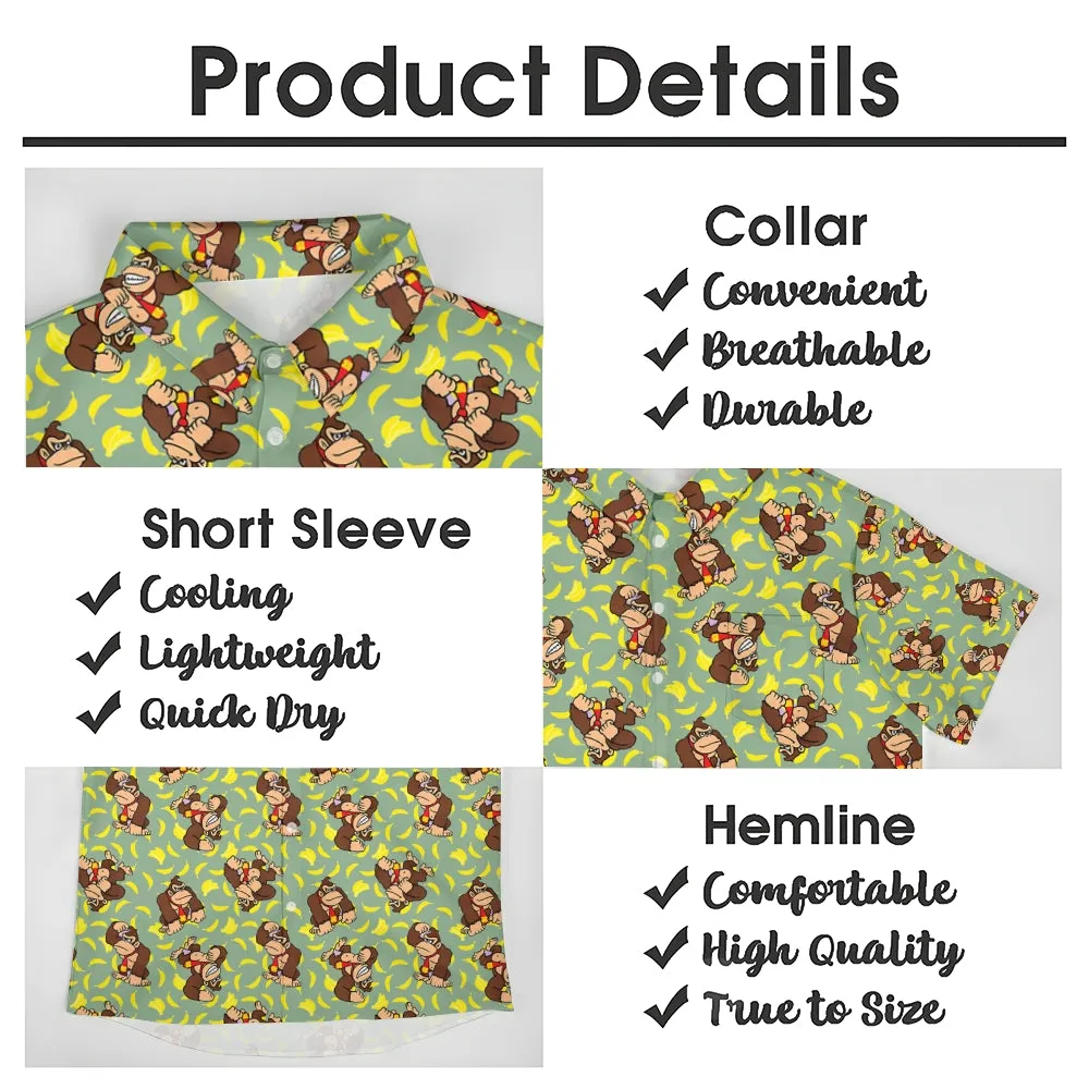Mens Fashionable Monkey Print Banana Shirt 2409003489