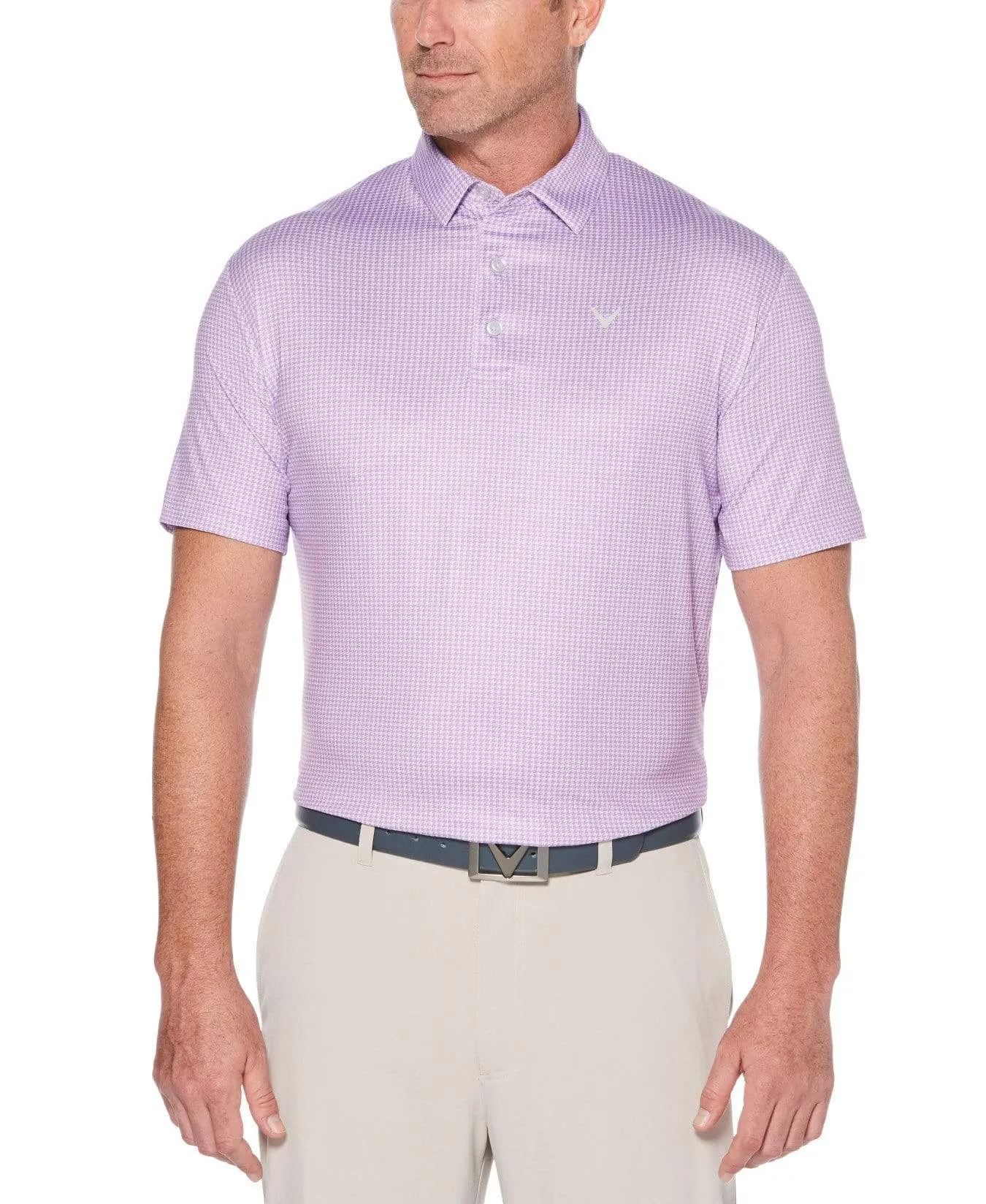 Mens Houndstooth Printed Polo
