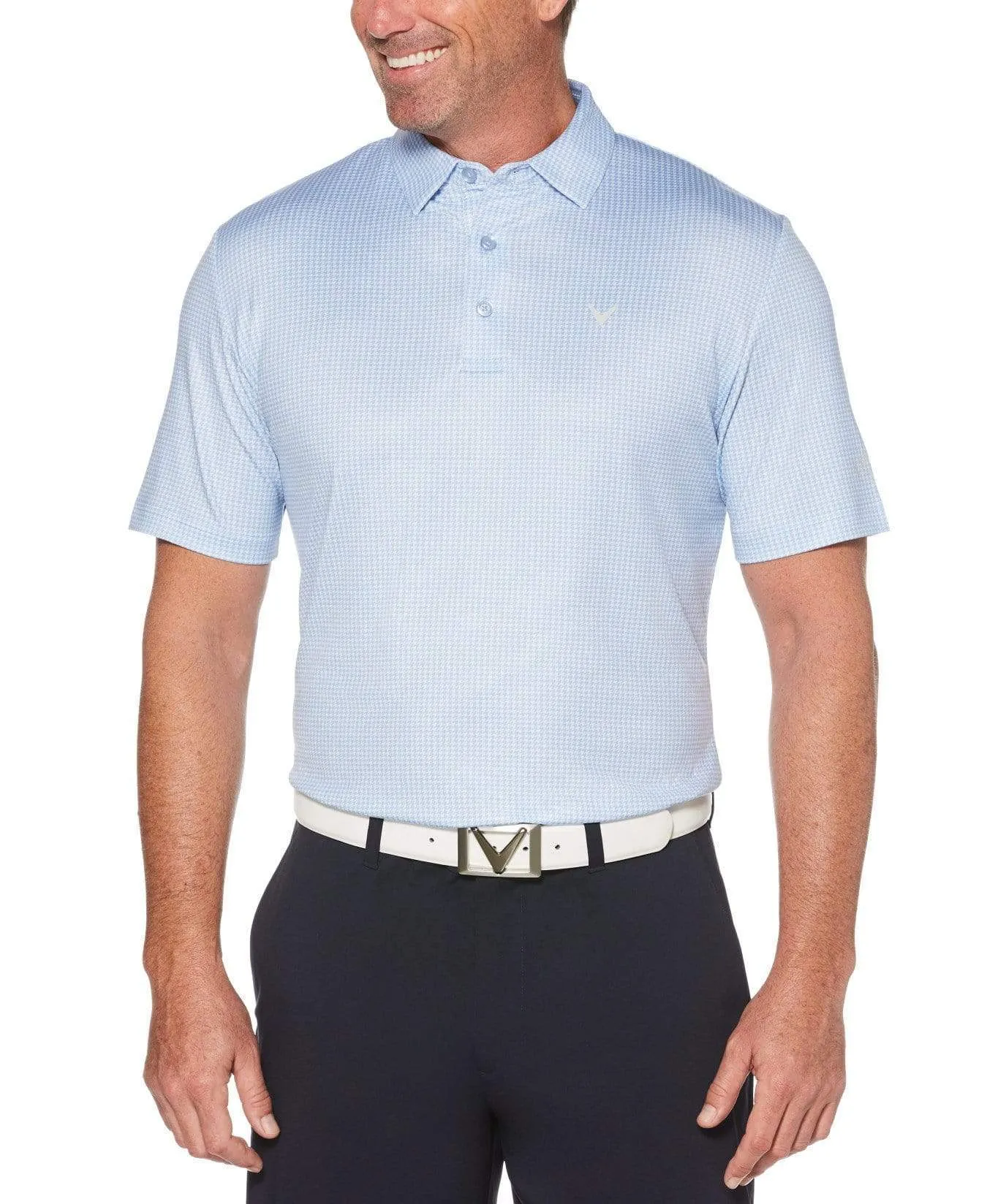 Mens Houndstooth Printed Polo