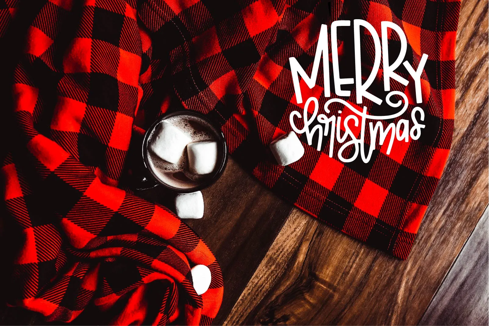 Merry Christmas Fleece Buffalo Plaid Blanket - Free Shipping