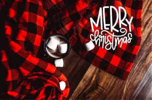 Merry Christmas Fleece Buffalo Plaid Blanket - Free Shipping