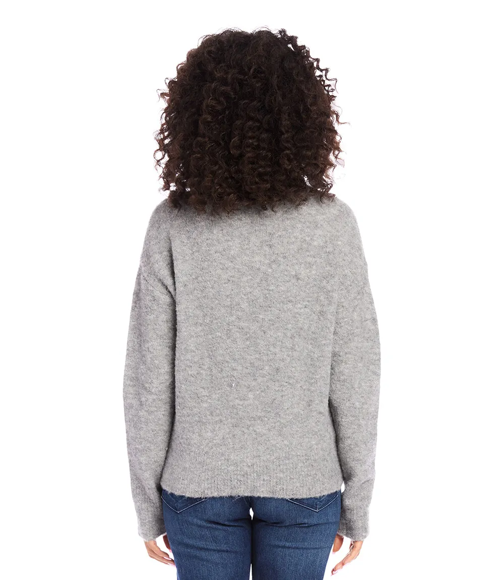 Mock Neck Boucle Sweater
