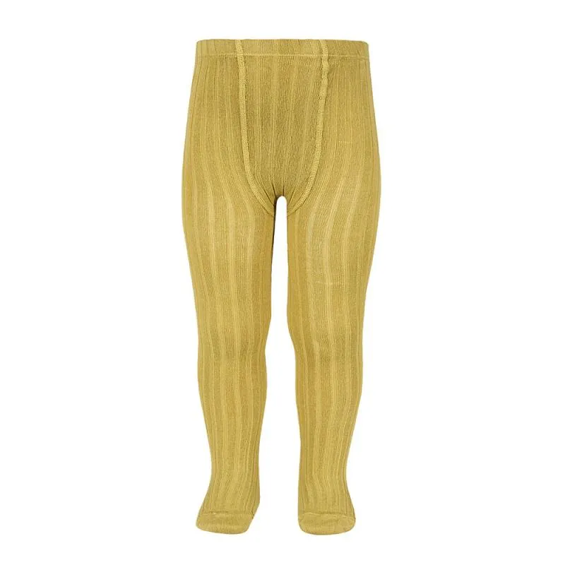Mustard Ribbed Tights