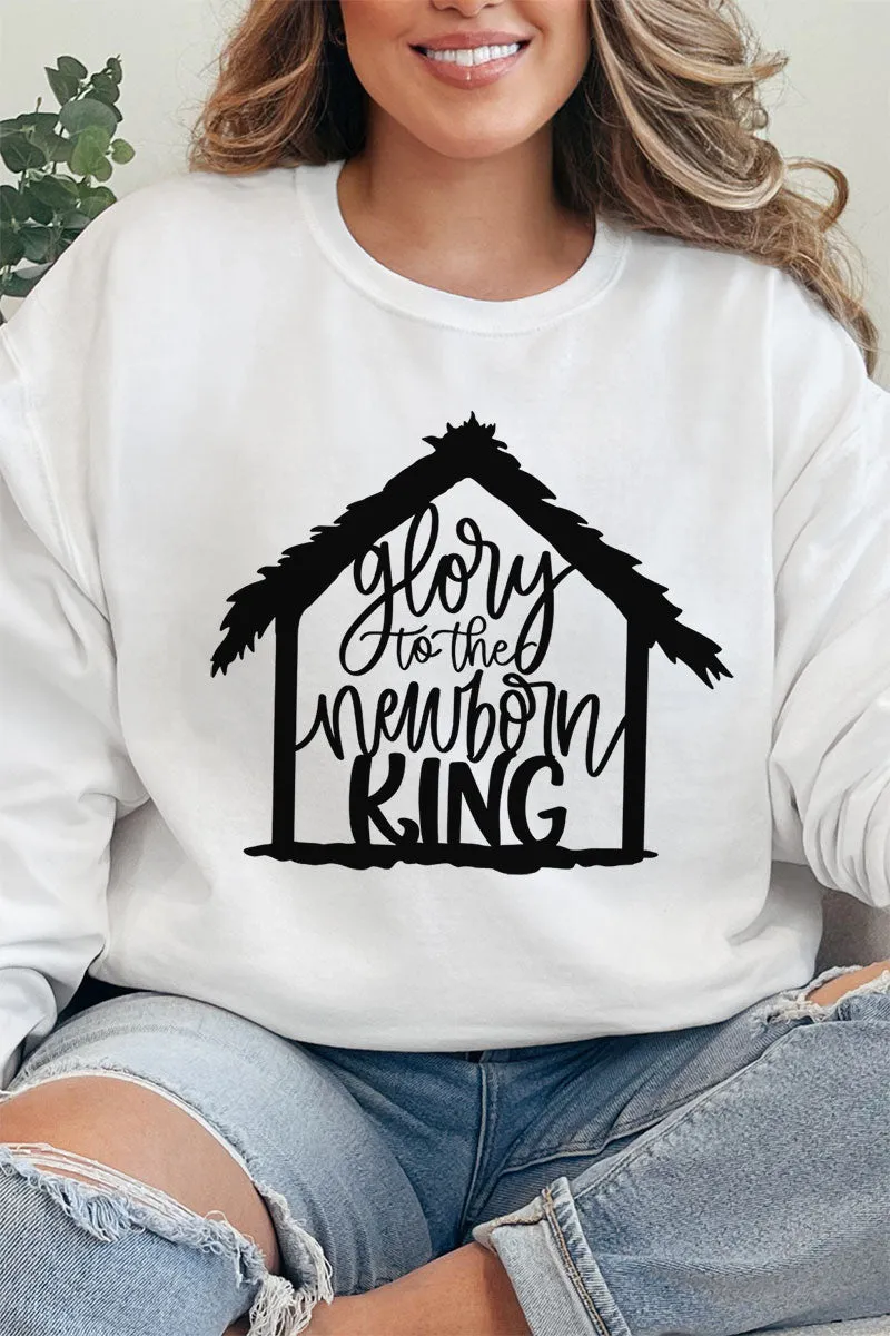 Nativity Glory To The Newborn King Unisex NuBlend Crew Sweatshirt