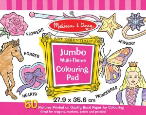 New Melissa and Doug Jumbo 50-Page Kids' Colouring Pad - Horses, Hearts, Flowers, and More
