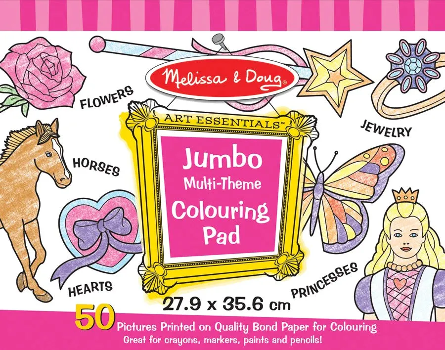 New Melissa and Doug Jumbo 50-Page Kids' Colouring Pad - Horses, Hearts, Flowers, and More