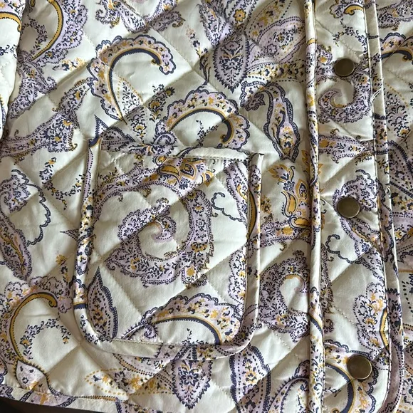 NWT Rachel Zoe  Quilted Crop Zip Paisley Floral Print Jacket Vintage Y2K