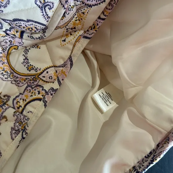 NWT Rachel Zoe  Quilted Crop Zip Paisley Floral Print Jacket Vintage Y2K