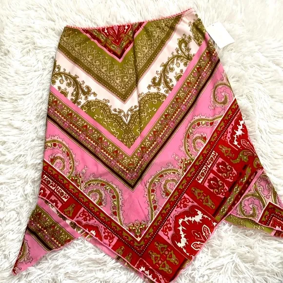 NWT Vintage 90’s/Y2K paisley print scarf mini skirt