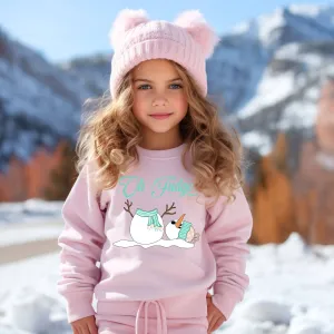 Oh Fudge Kids Fleece Crewneck Sweatshirt: Light Pink