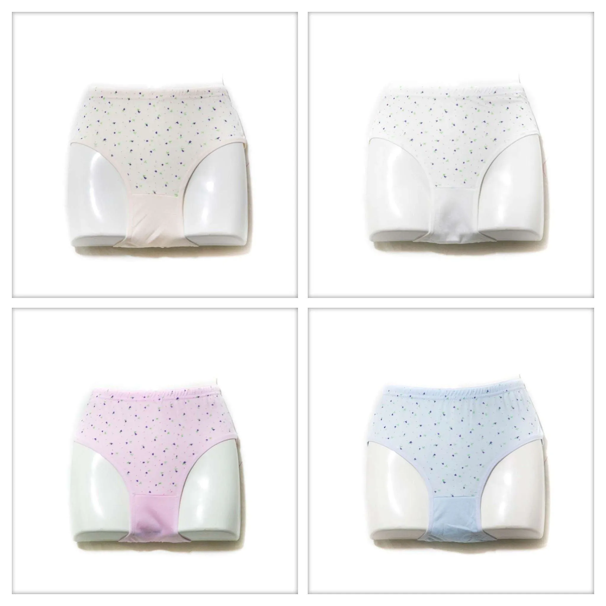 Pack of 2 Flower Dotted Panty - Cotton Jersey Panty - Mix Colours