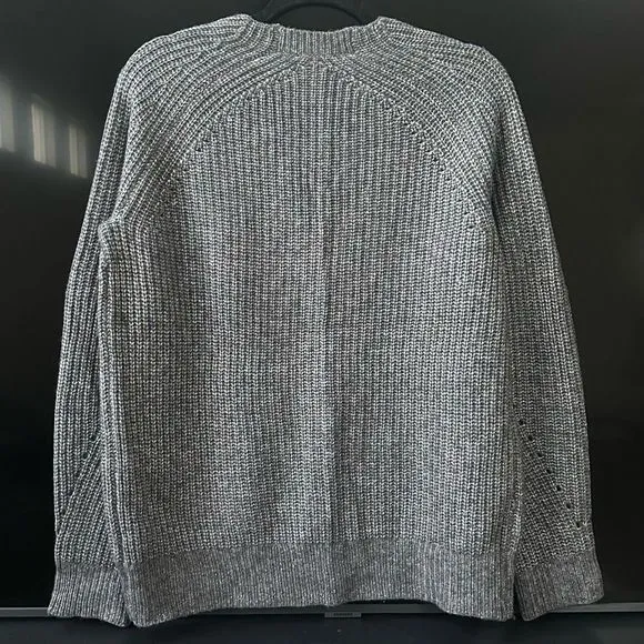 PAIGE Richelle Rib Knit Gray Sweater, Size M